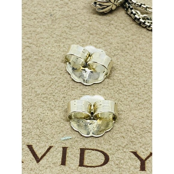 David Yurman Multi-Stone Pearl Sterling Silver Drop Earrings 18K 750 - Picture 6 of 12